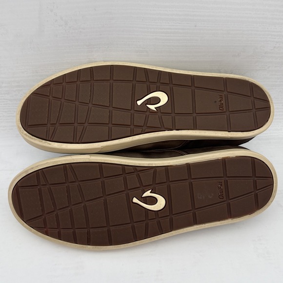 Mens Size 12 Olukai Kahu \'ili Brown Leather Slip on Loafer Sneakers 10384-6320 main image 12